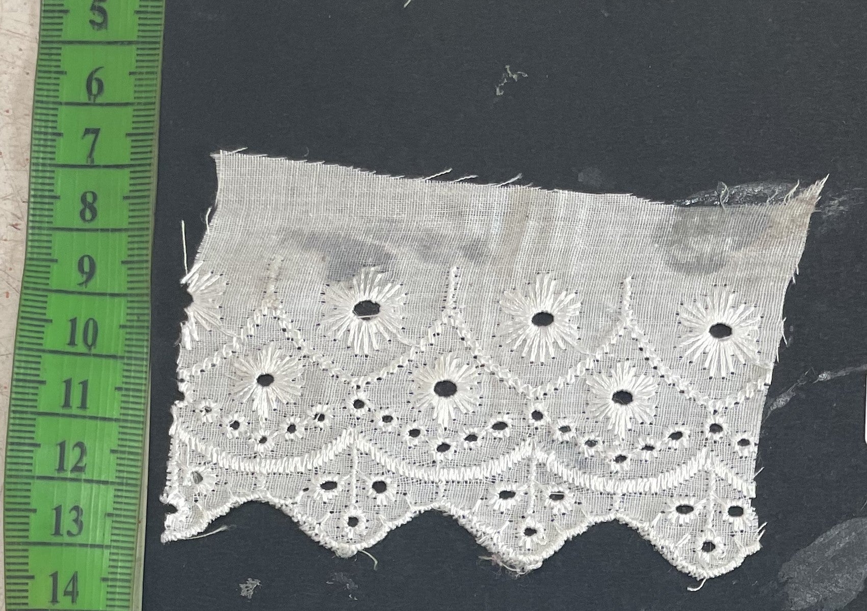 White Cotton Dyeable Schiffli Lace (Sku: S-120)