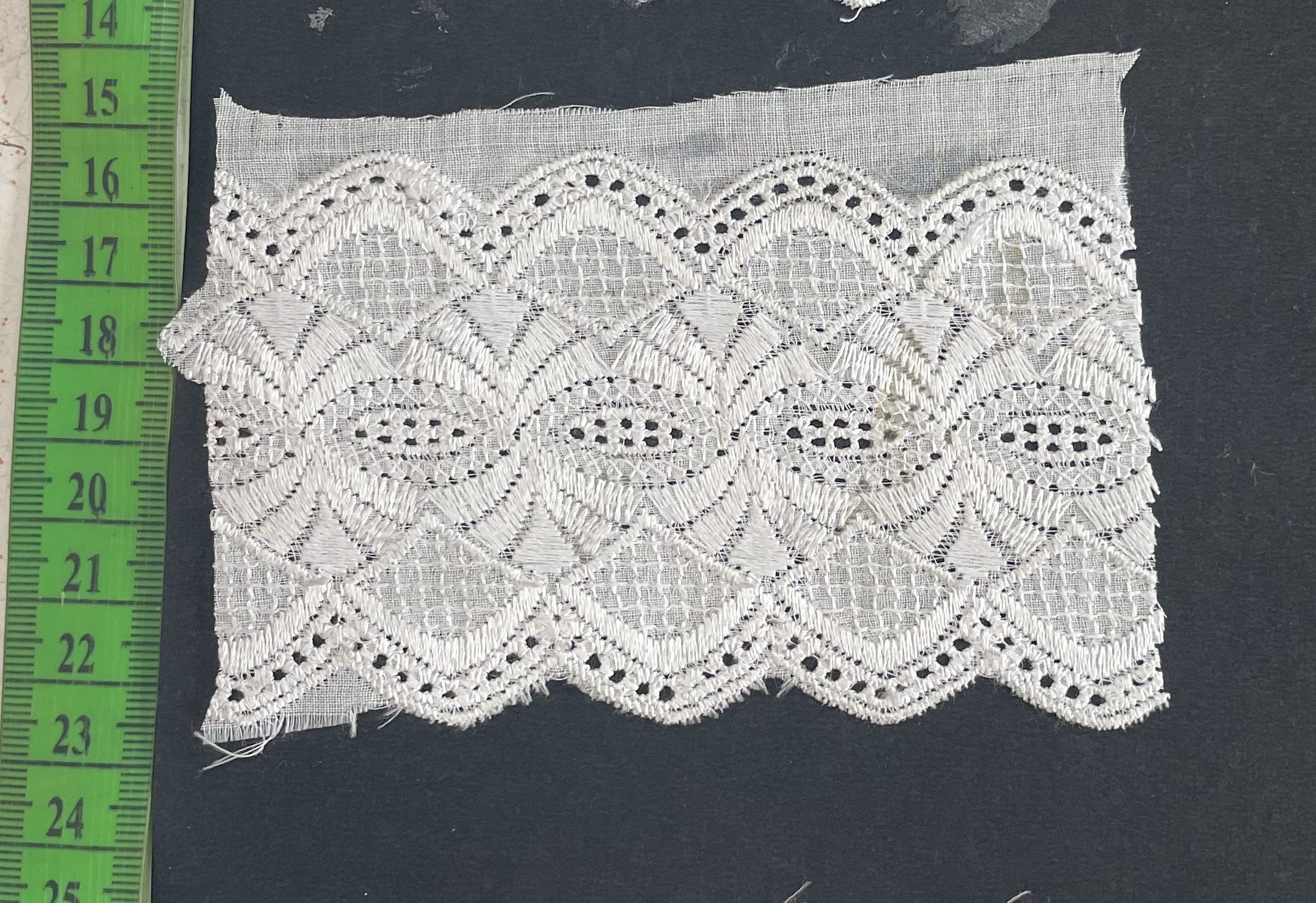 White Cotton Dyeable Schiffli Lace (Sku: S-121)