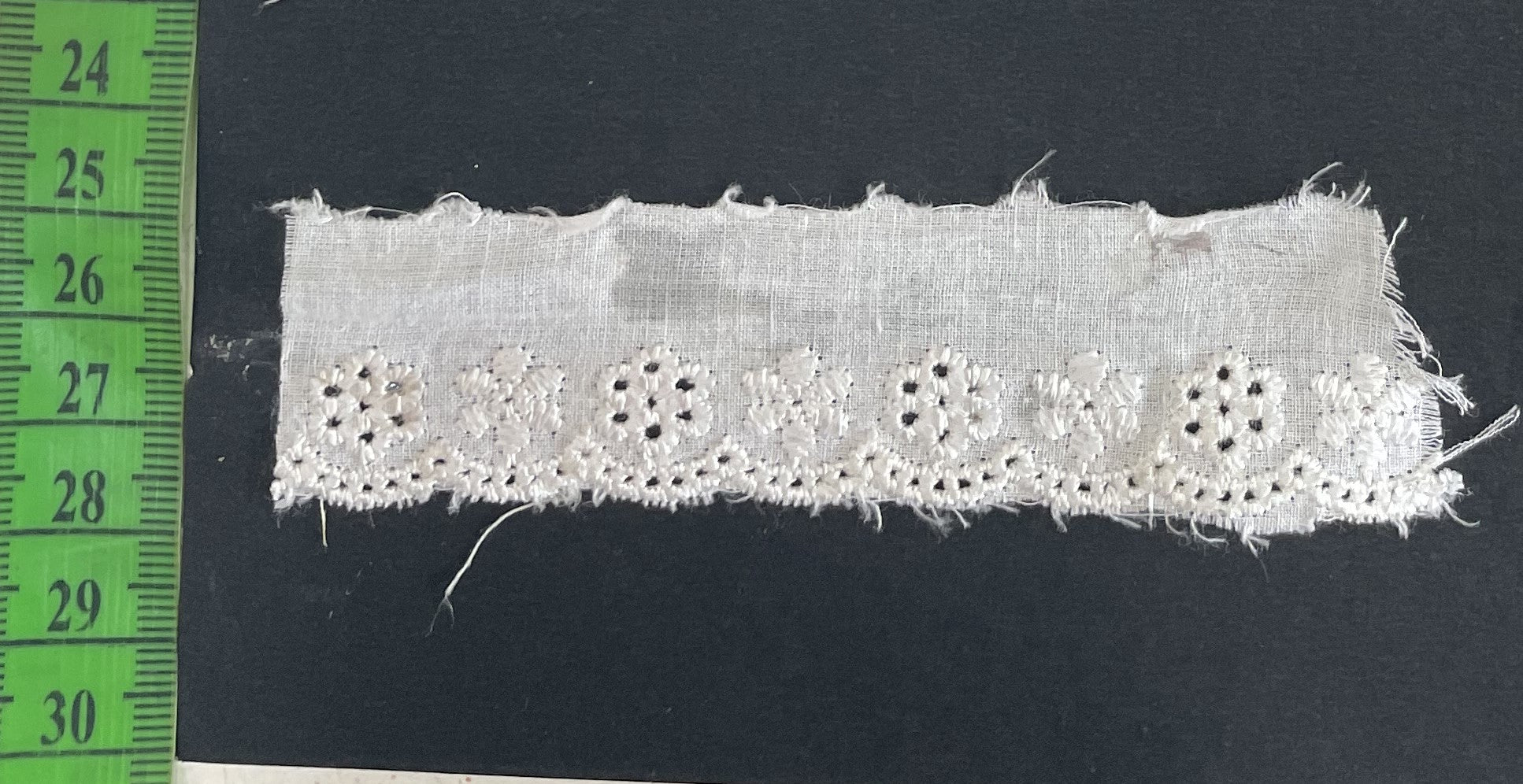 White Cotton Dyeable Schiffli Lace (Sku: S-122)