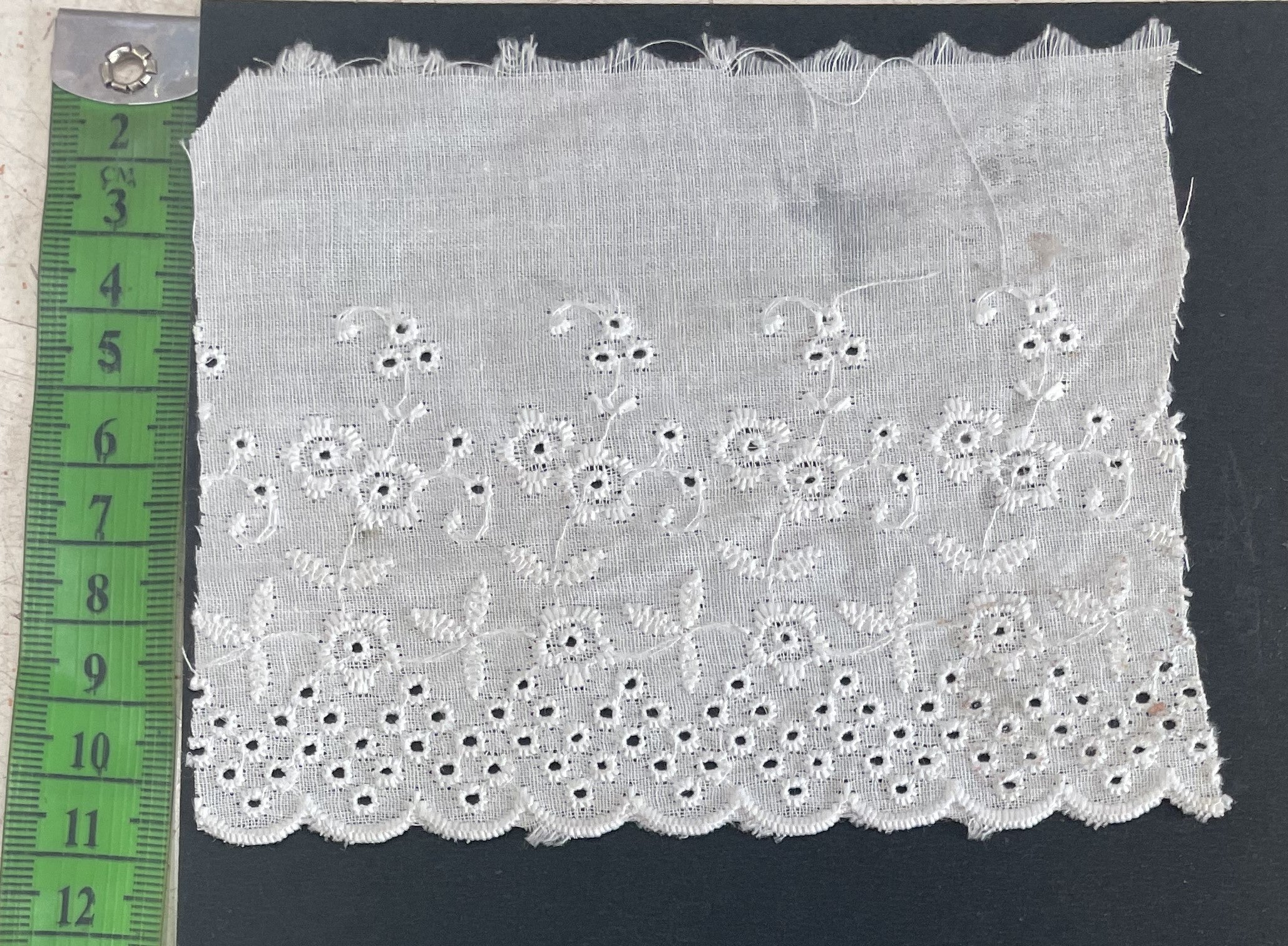 White Cotton Dyeable Schiffli Lace (Sku: S-123)