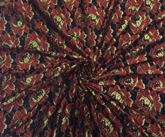 Red And Black Nylon Net Dyed & Dyeable (Sku: S-125)