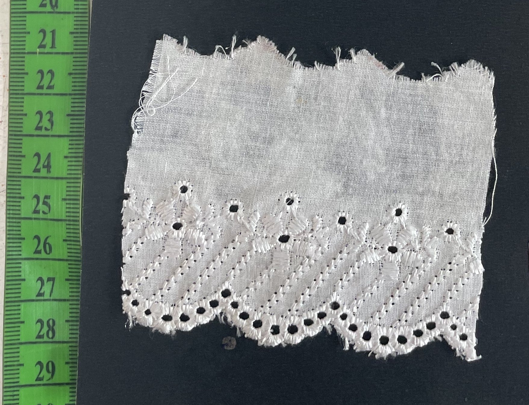 White Cotton Dyeable Schiffli Lace (Sku: S-125)