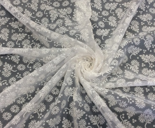 White Nylon Net Dyed & Dyeable (Sku: S-129)