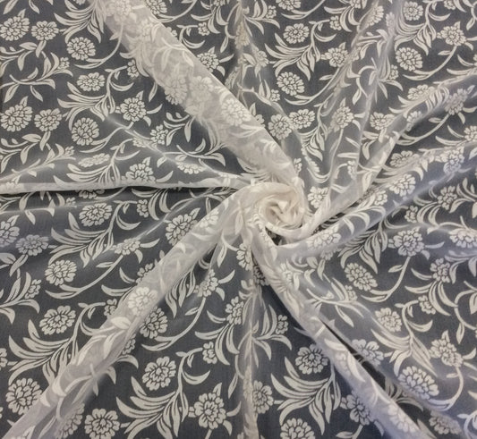 White Nylon Net Dyed & Dyeable (Sku: S-130)