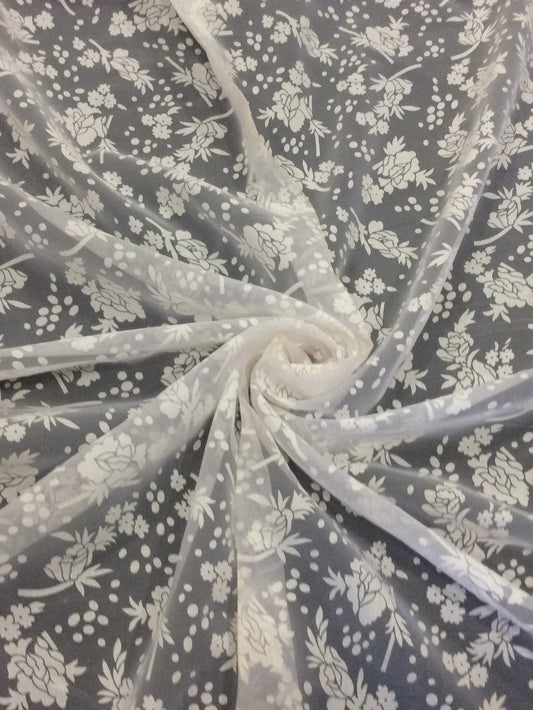 White Nylon Net Dyed & Dyeable (Sku: S-132)