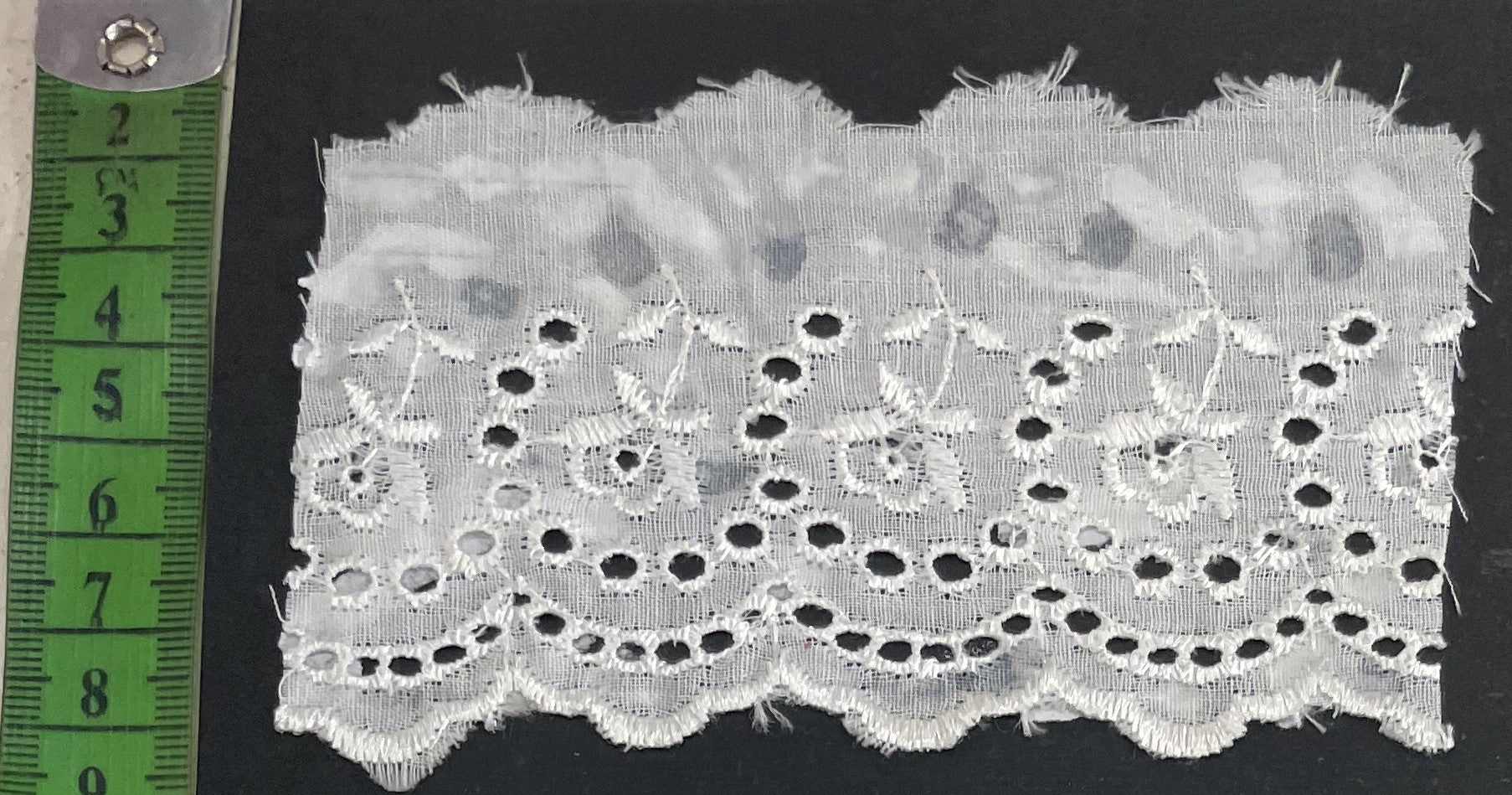 White Cotton Dyeable Schiffli Lace (Sku: S-15)