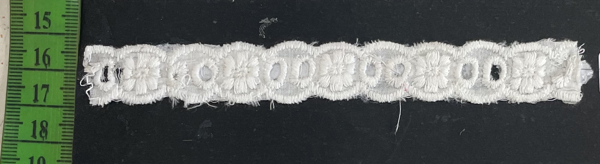 White Cotton Dyeable Schiffli Lace (Sku: S-17)