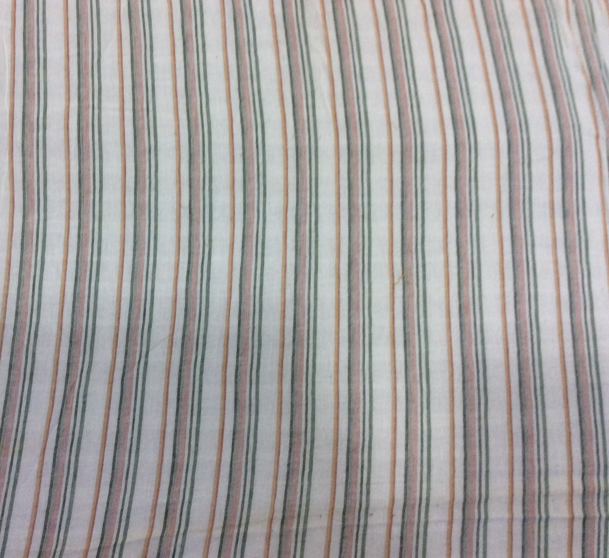 Green & White Cotton Crepe Stripe