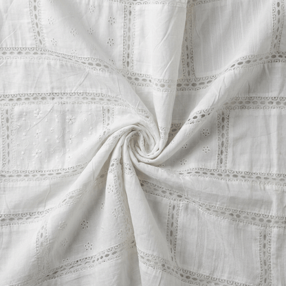 White Patchwork Cotton Dyeable Fabric - 44" (112 cm)