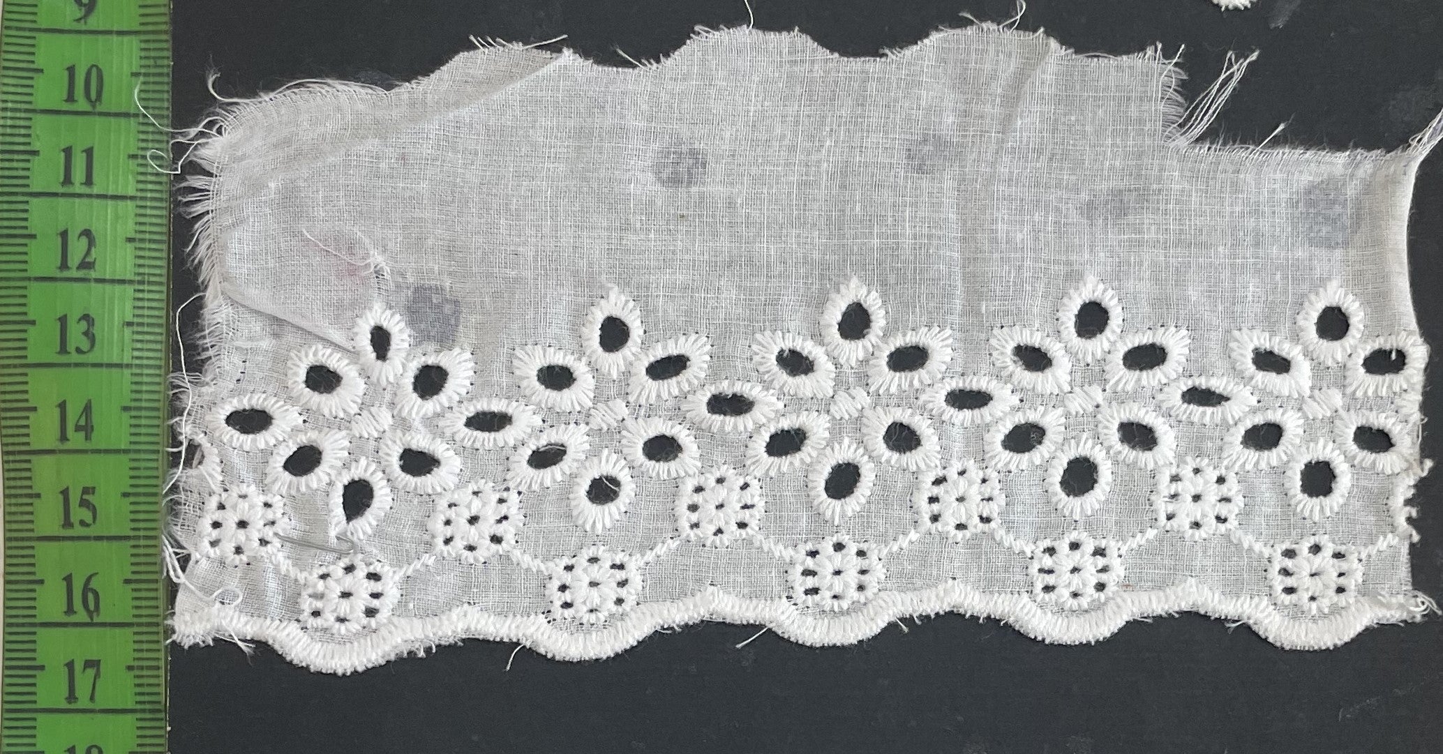 White Cotton Dyeable Schiffli Lace (Sku: S-2)