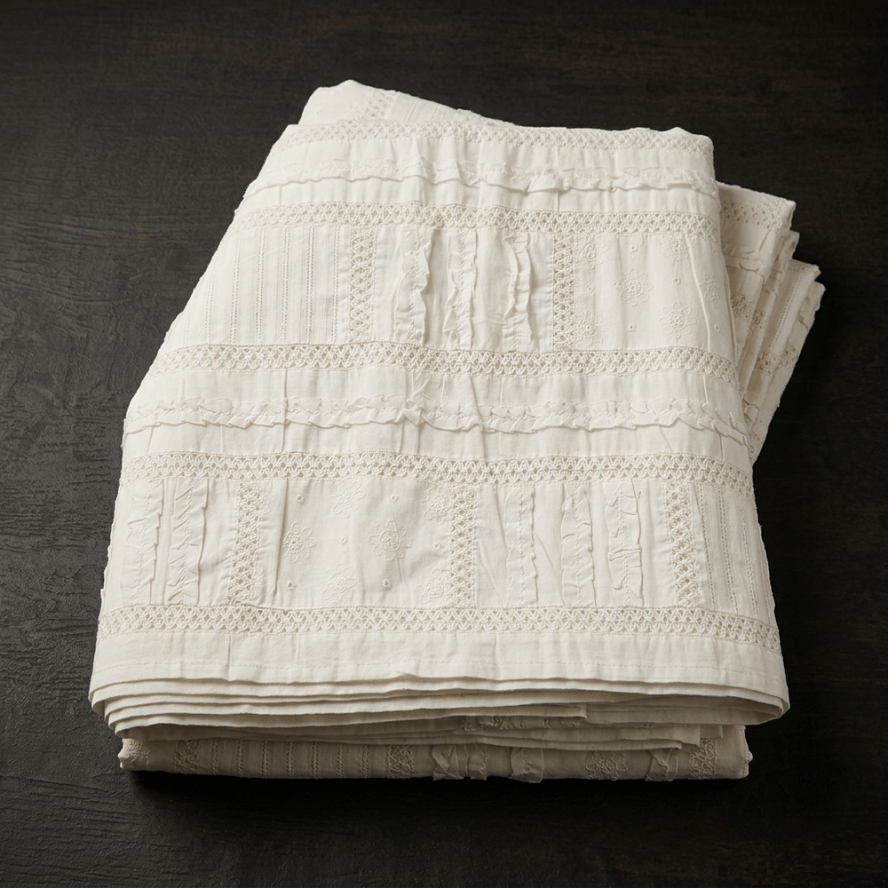 White Patchwork Cotton Dyeable Fabric - 44" (112 cm)
