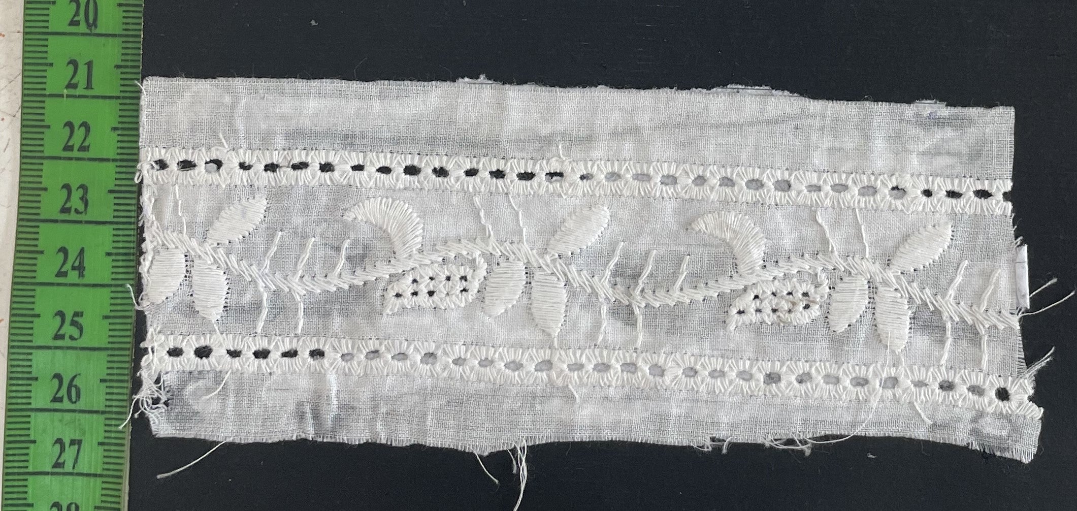 White Cotton Dyeable Schiffli Lace (Sku: S-30)