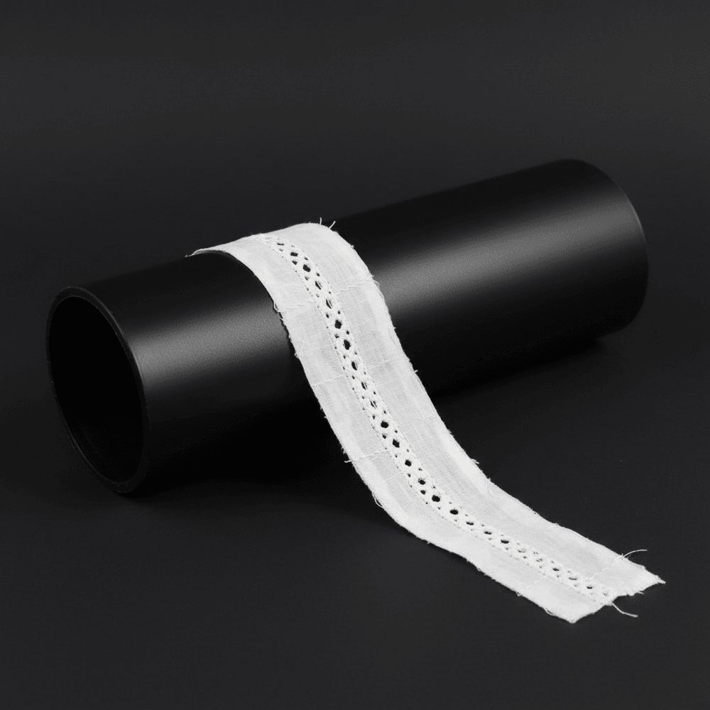 White Cotton Dyeable Schiffli Lace (Width : 1 Inch & Sku: S-32)