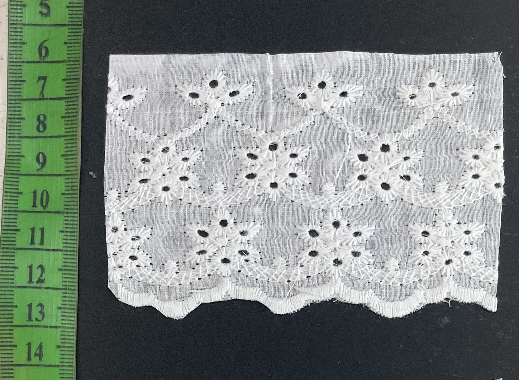 White Cotton Dyeable Schiffli Lace (Sku: S-33)