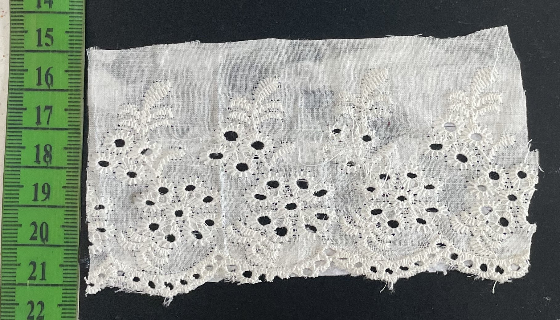 White Cotton Dyeable Schiffli Lace (Sku: S-34)