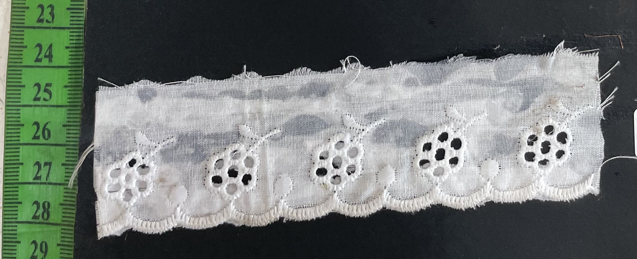 White Cotton Dyeable Schiffli Lace (Sku: S-35)