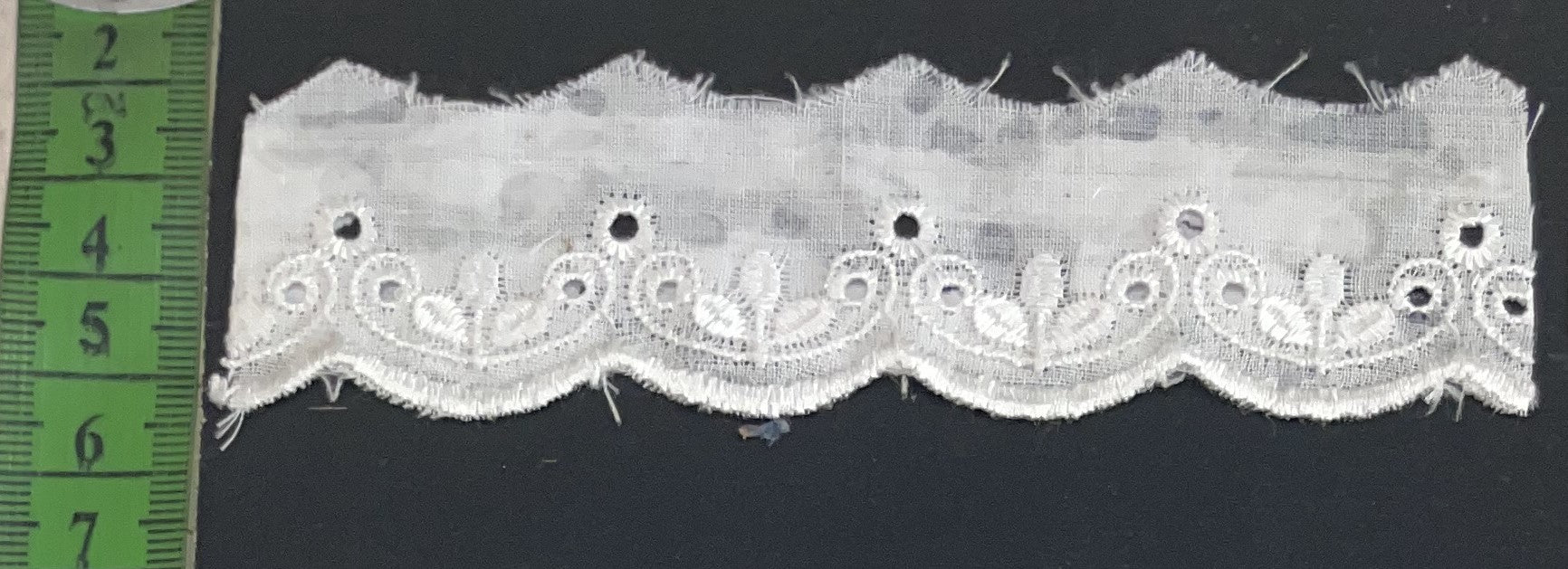 White Cotton Dyeable Schiffli Lace (Sku: S-39)