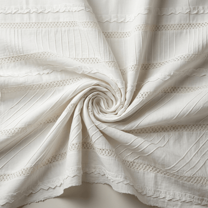 White Patchwork Cotton Dyeable Fabric - 44" (112 cm)