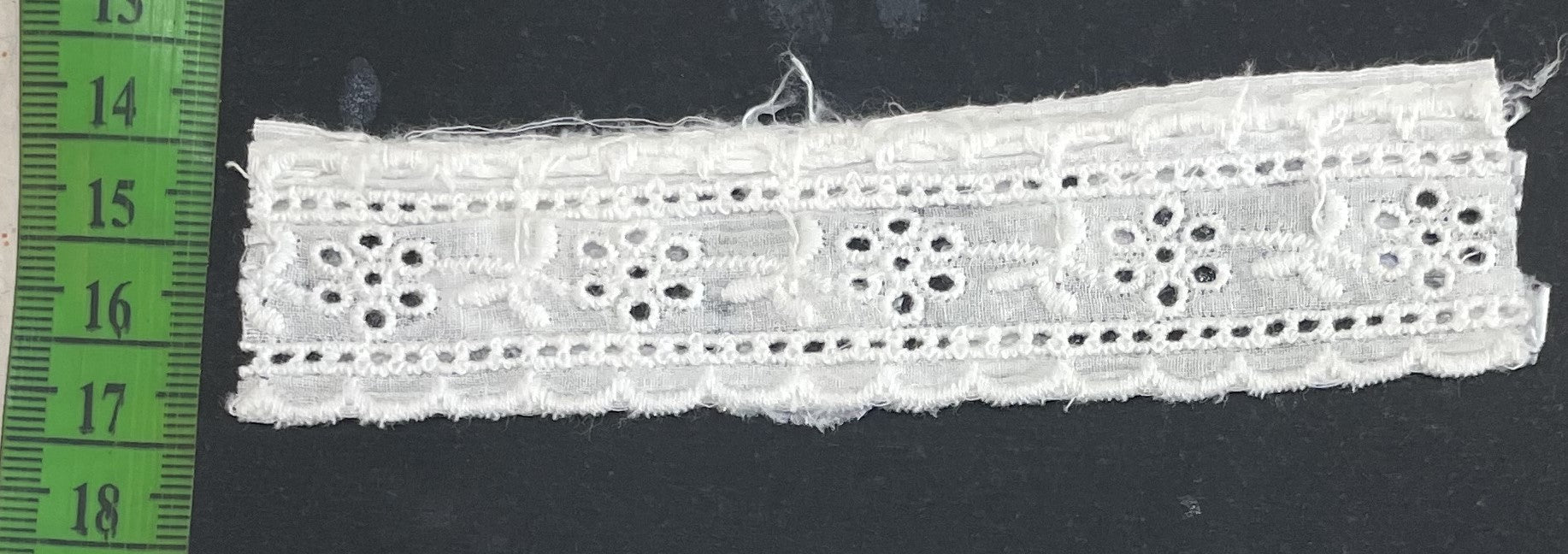 White Cotton Dyeable Schiffli Lace (Sku: S-43)