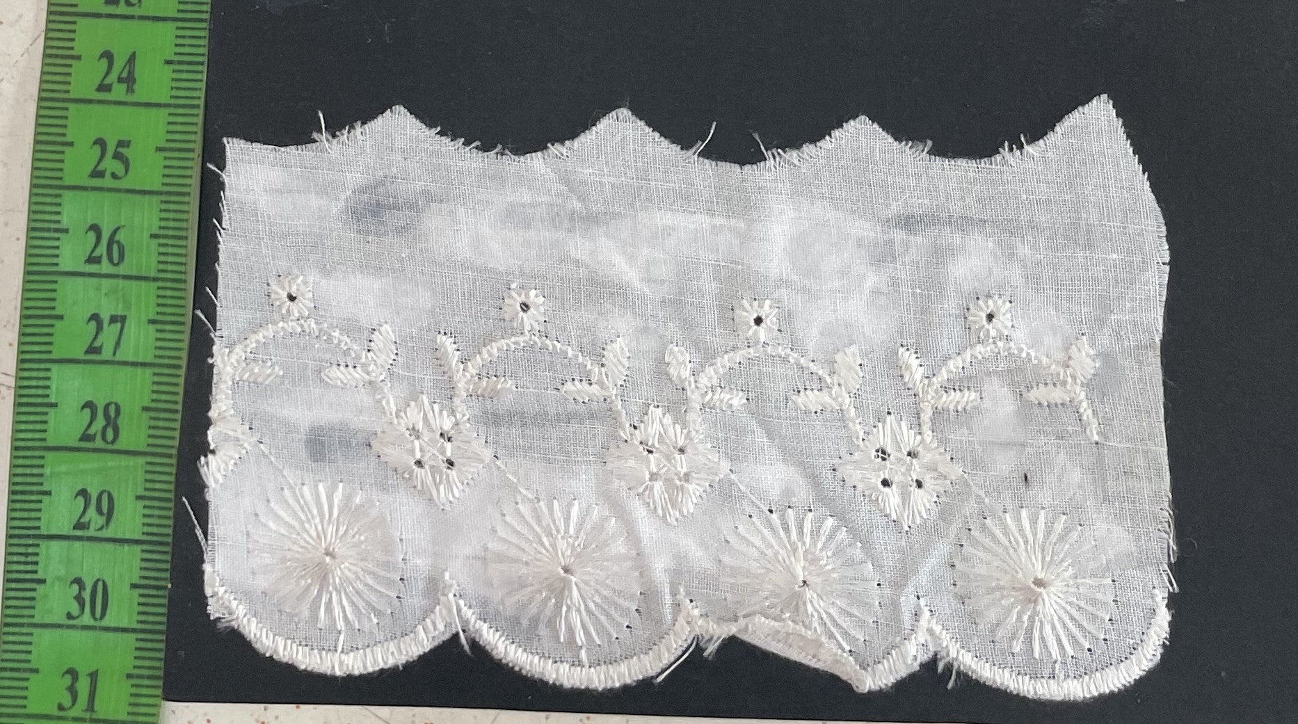 White Cotton Dyeable Schiffli Lace (Sku: S-45)