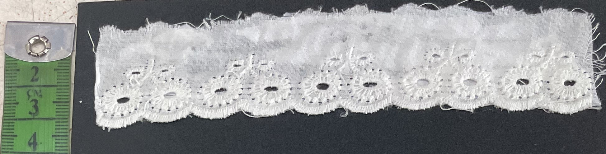 White Cotton Dyeable Schiffli Lace (Sku: S-48)