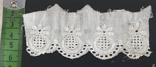White Cotton Dyeable Schiffli Lace (Sku: S-5)