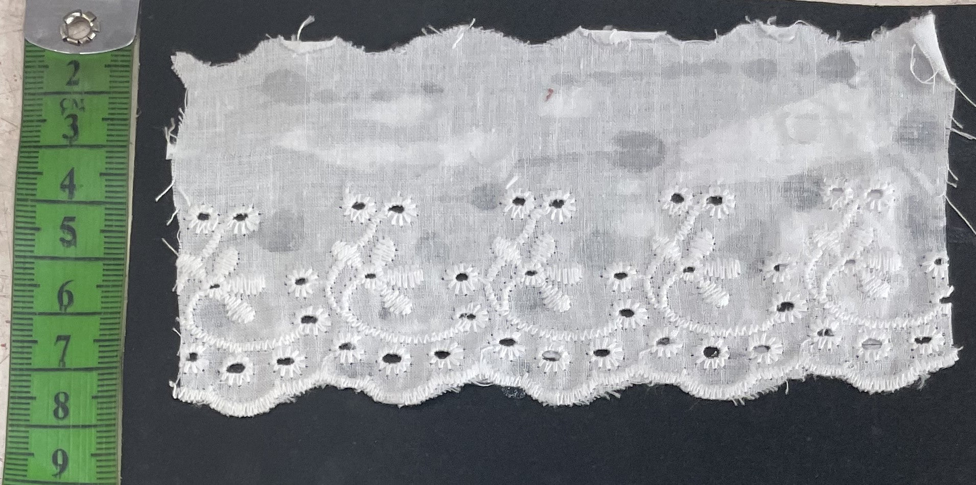 White Cotton Dyeable Schiffli Lace (Sku: S-52)