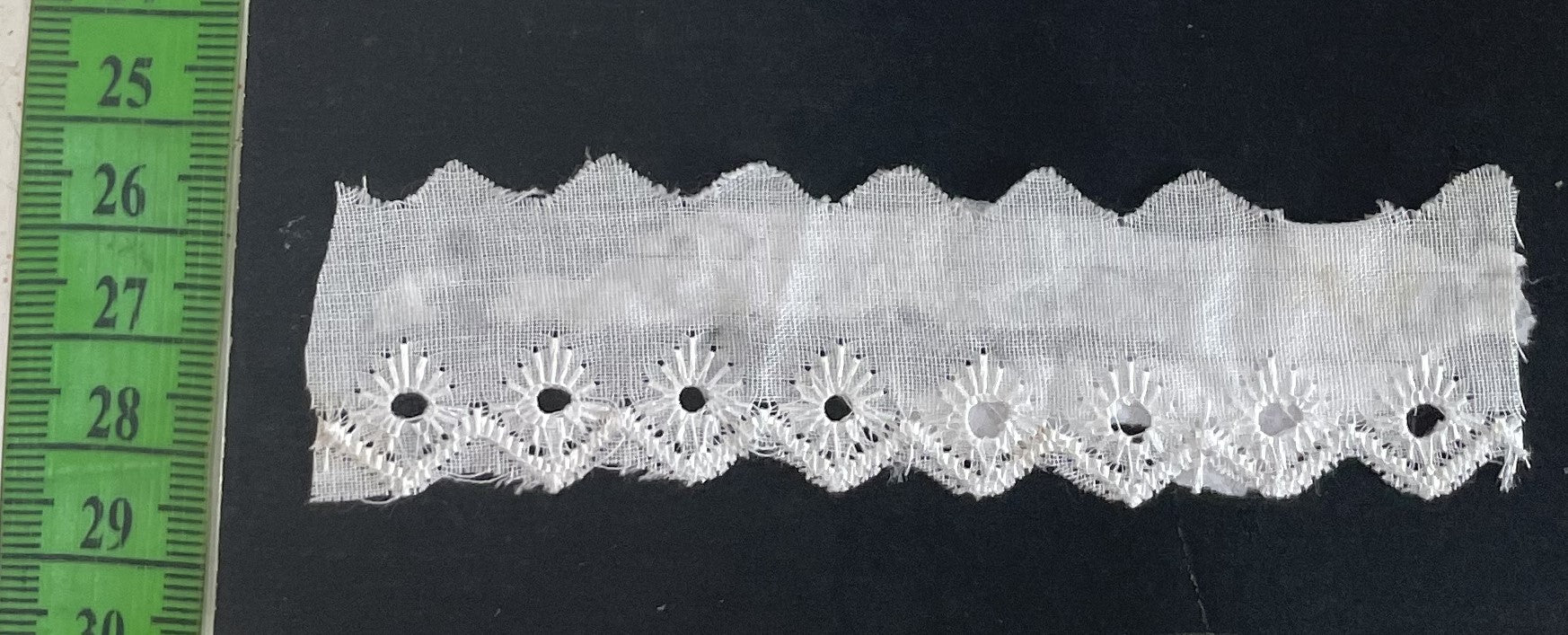 White Cotton Dyeable Schiffli Lace (Sku: S-55)