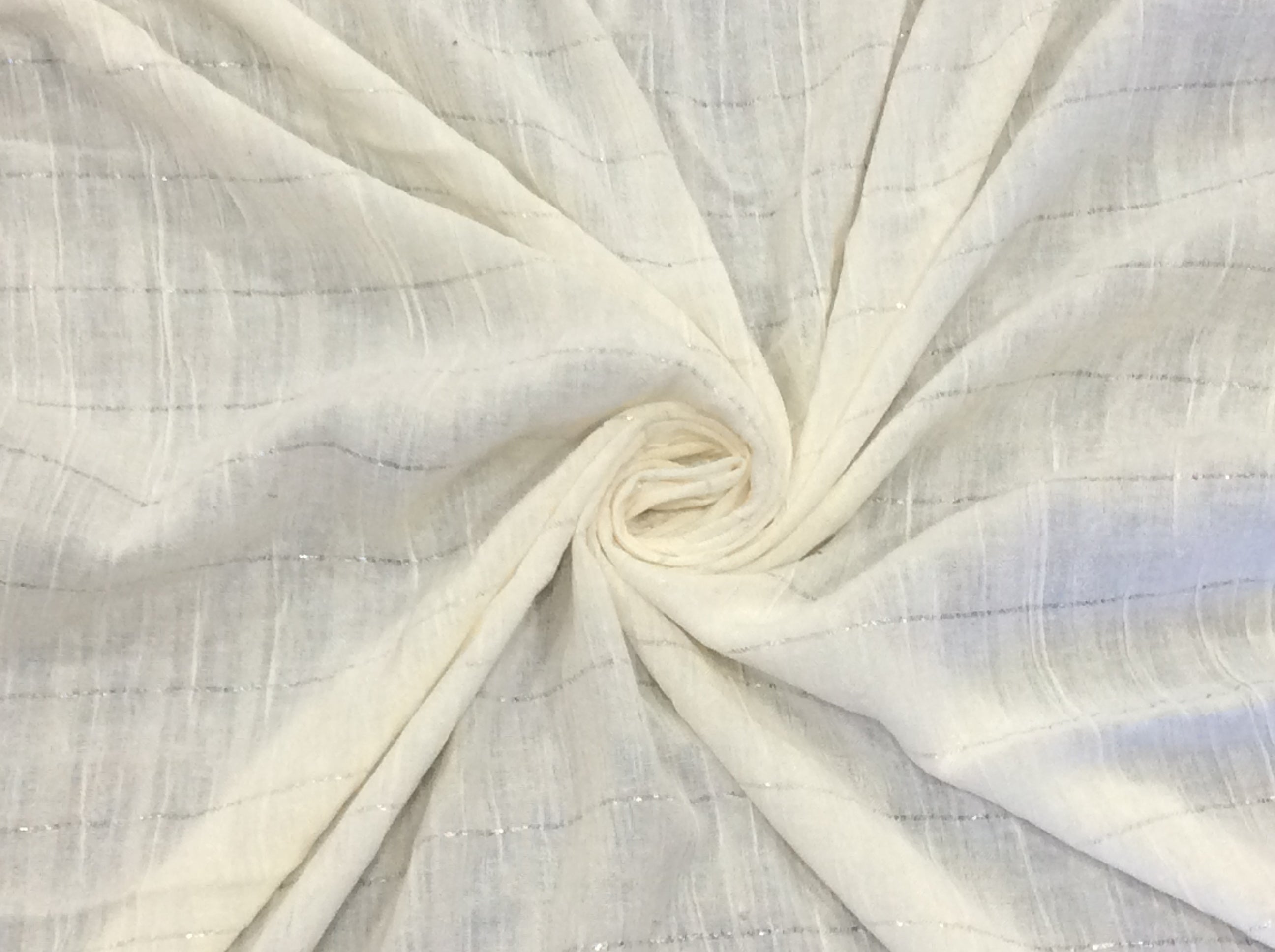 White Cotton Leno Self Dyeable (Sku: S-55)