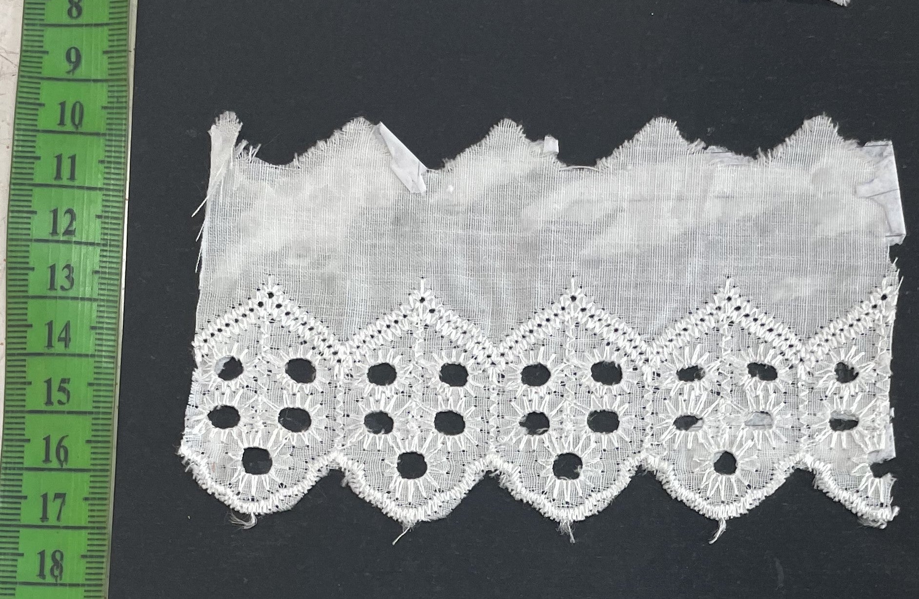 White Cotton Dyeable Schiffli Lace (Sku: S-57)