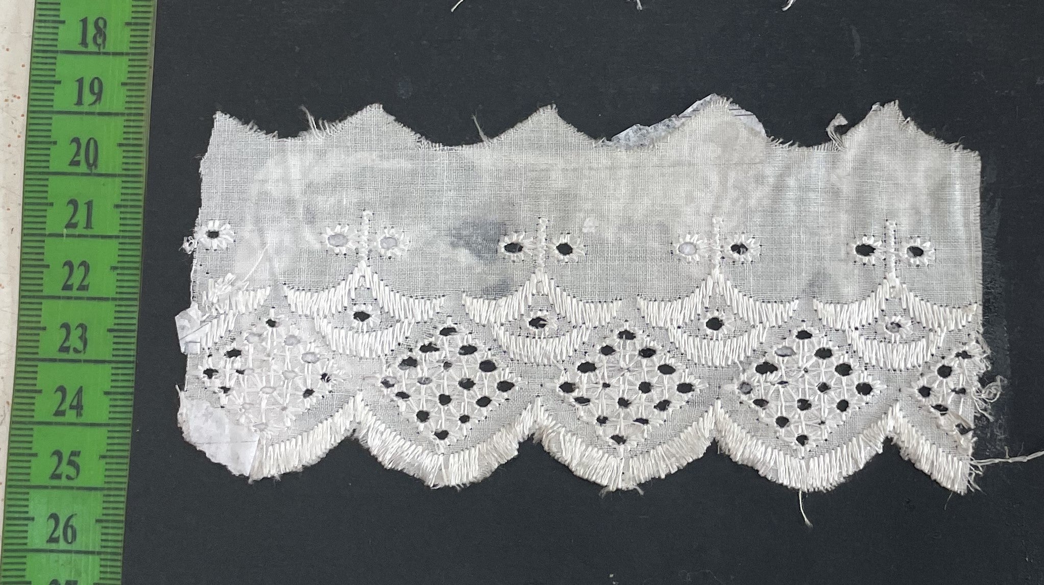 White Cotton Dyeable Schiffli Lace (Sku: S-58)