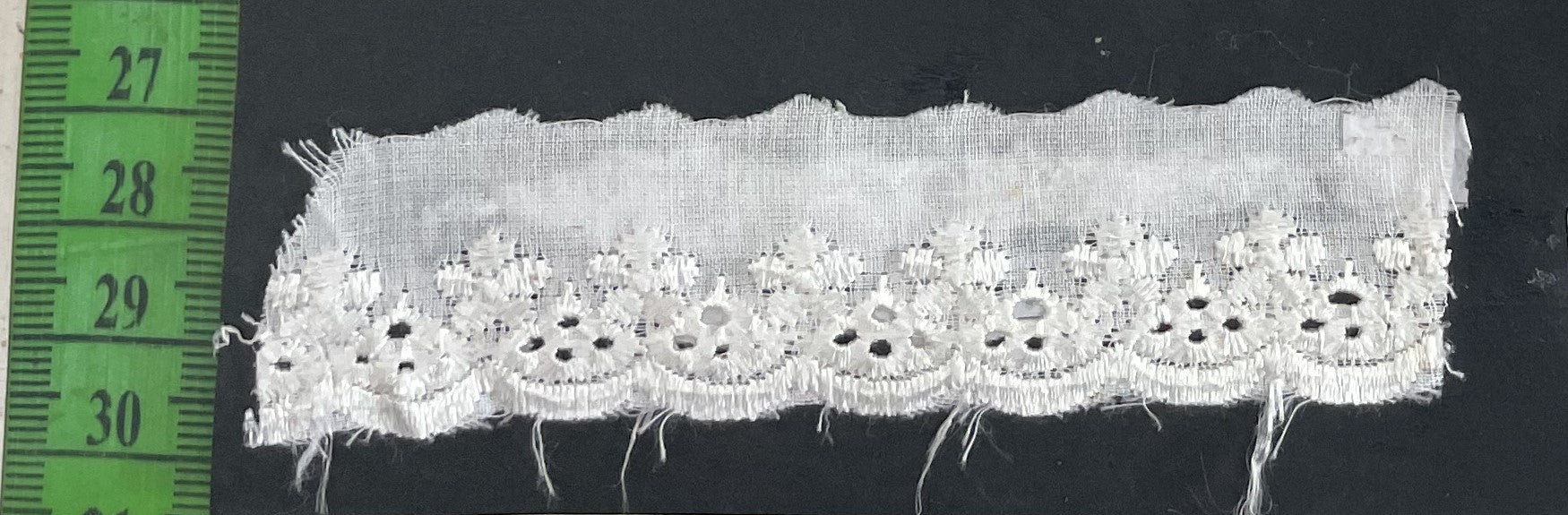 White Cotton Dyeable Schiffli Lace (Sku: S-59)