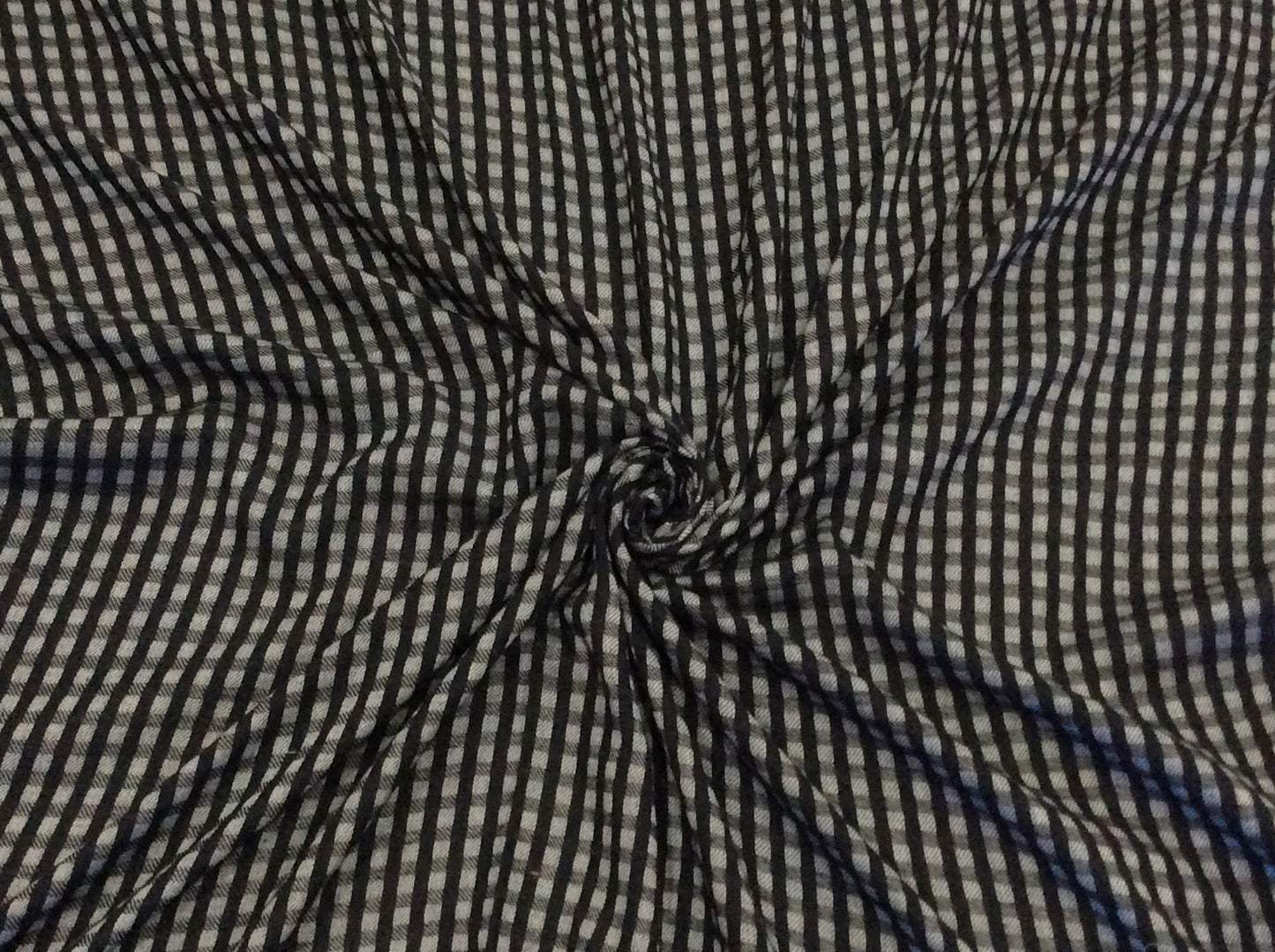 Black & Grey Cotton Check For Shirting