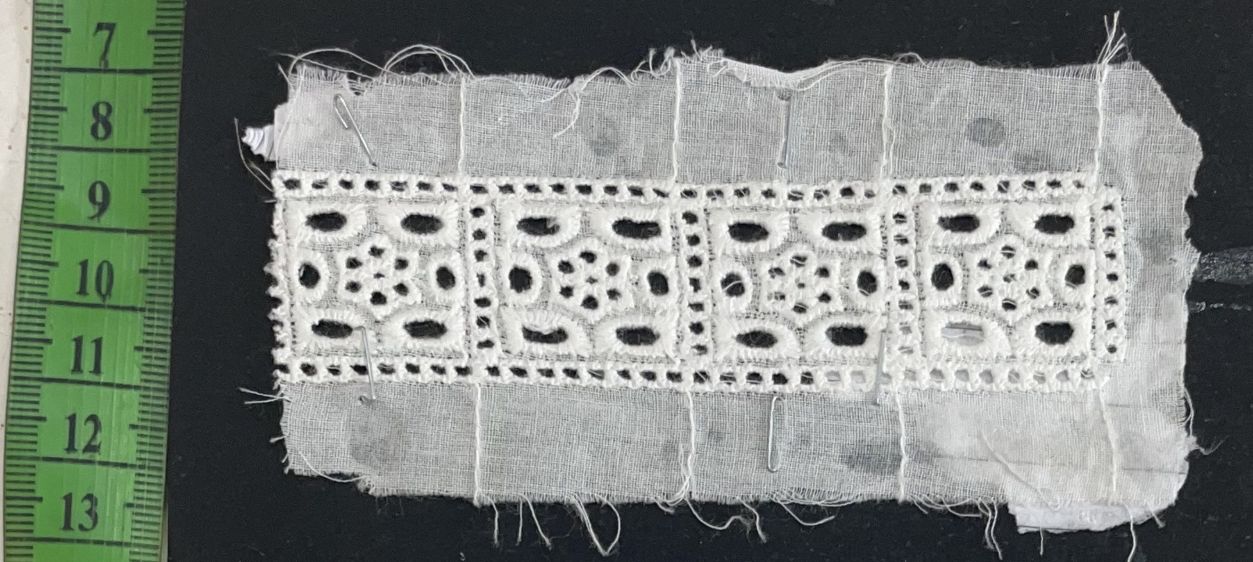 White Cotton Dyeable Schiffli Lace (Sku: S-6)