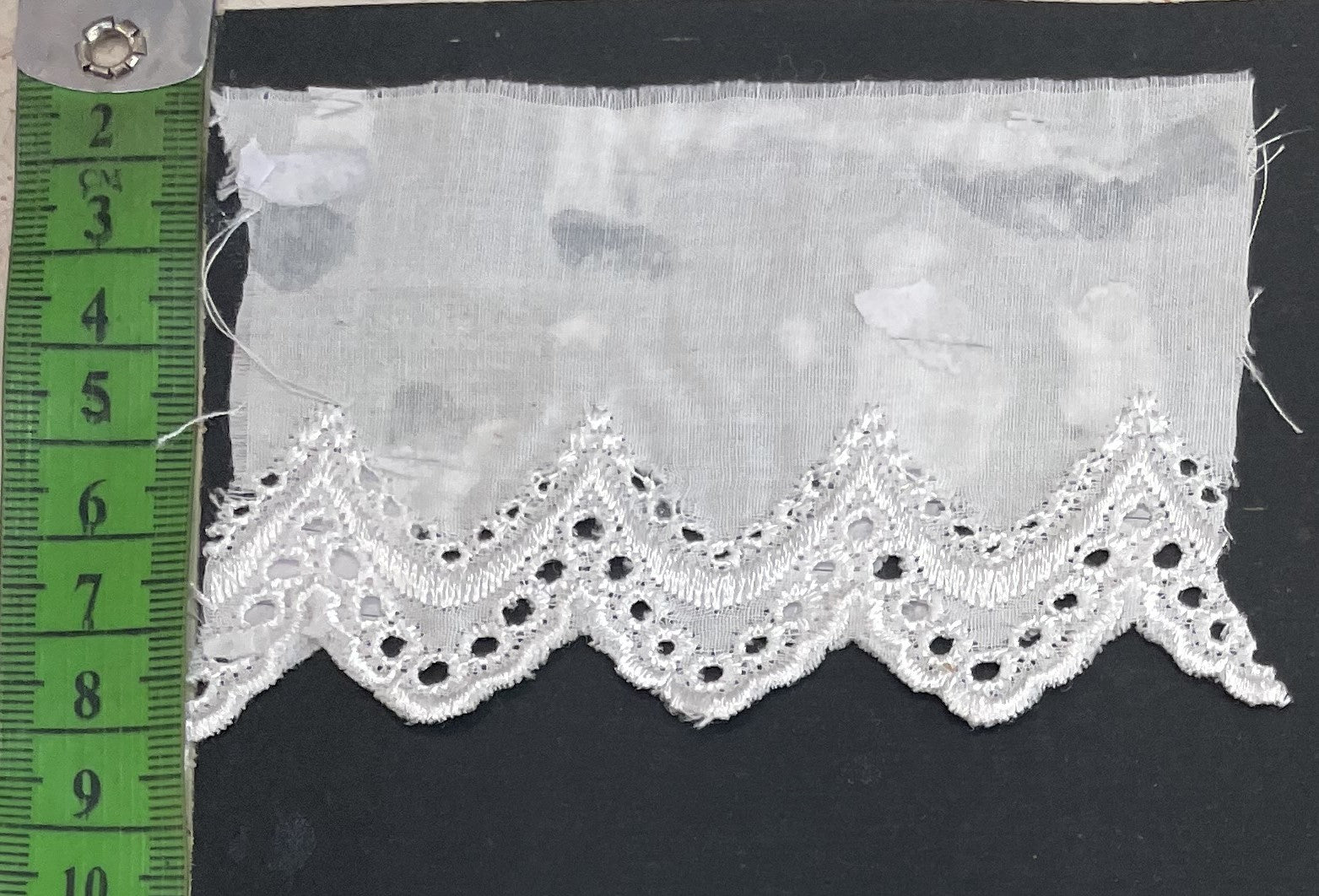 White Cotton Dyeable Schiffli Lace (Sku: S-60)