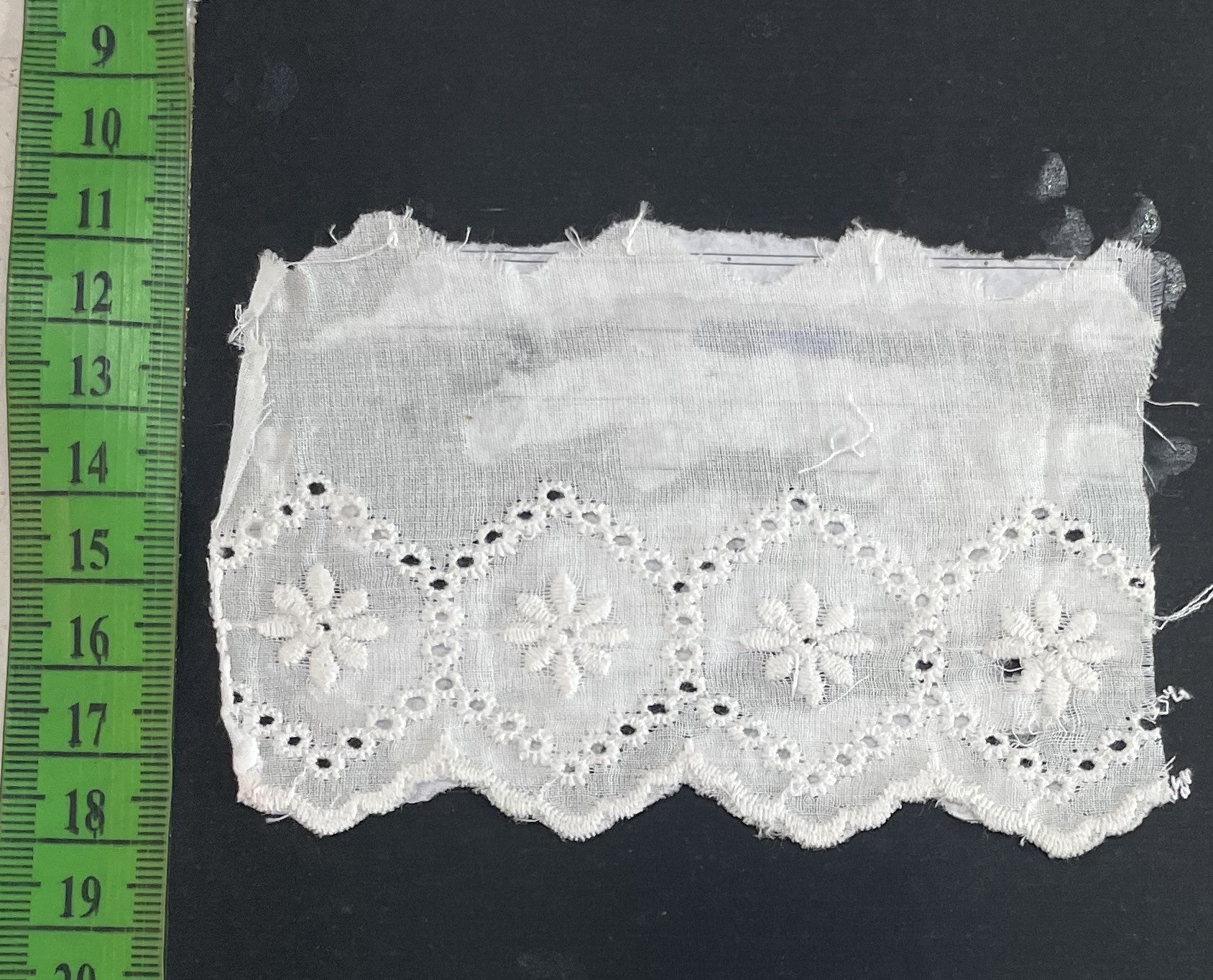 White Cotton Dyeable Schiffli Lace (Sku: S-61)