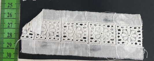 White Cotton Dyeable Schiffli Lace (Sku: S-63)