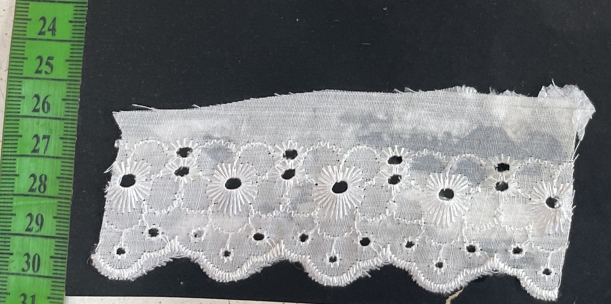 White Cotton Dyeable Schiffli Lace (Sku: S-68)