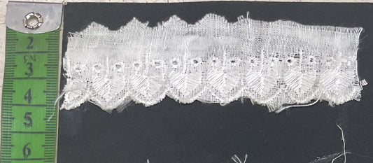 White Cotton Dyeable Schiffli Lace (Sku: S-69)