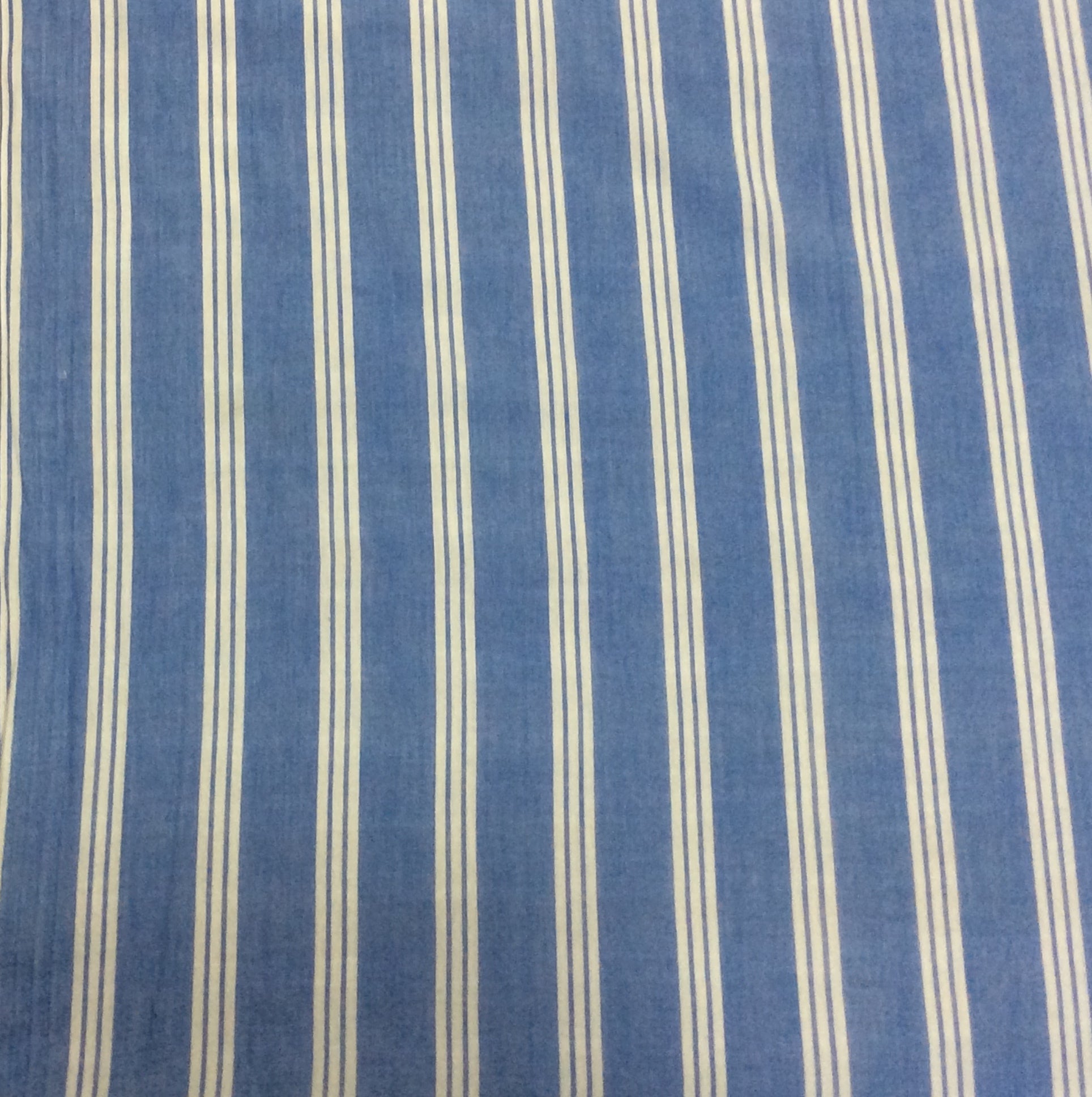 Blue & White Yarn Dyed Cotton Stripe For Shirting