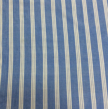 Blue & White Yarn Dyed Cotton Stripe For Shirting