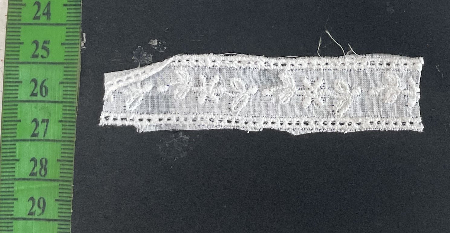 White Cotton Dyeable Schiffli Lace (Sku: S-73)