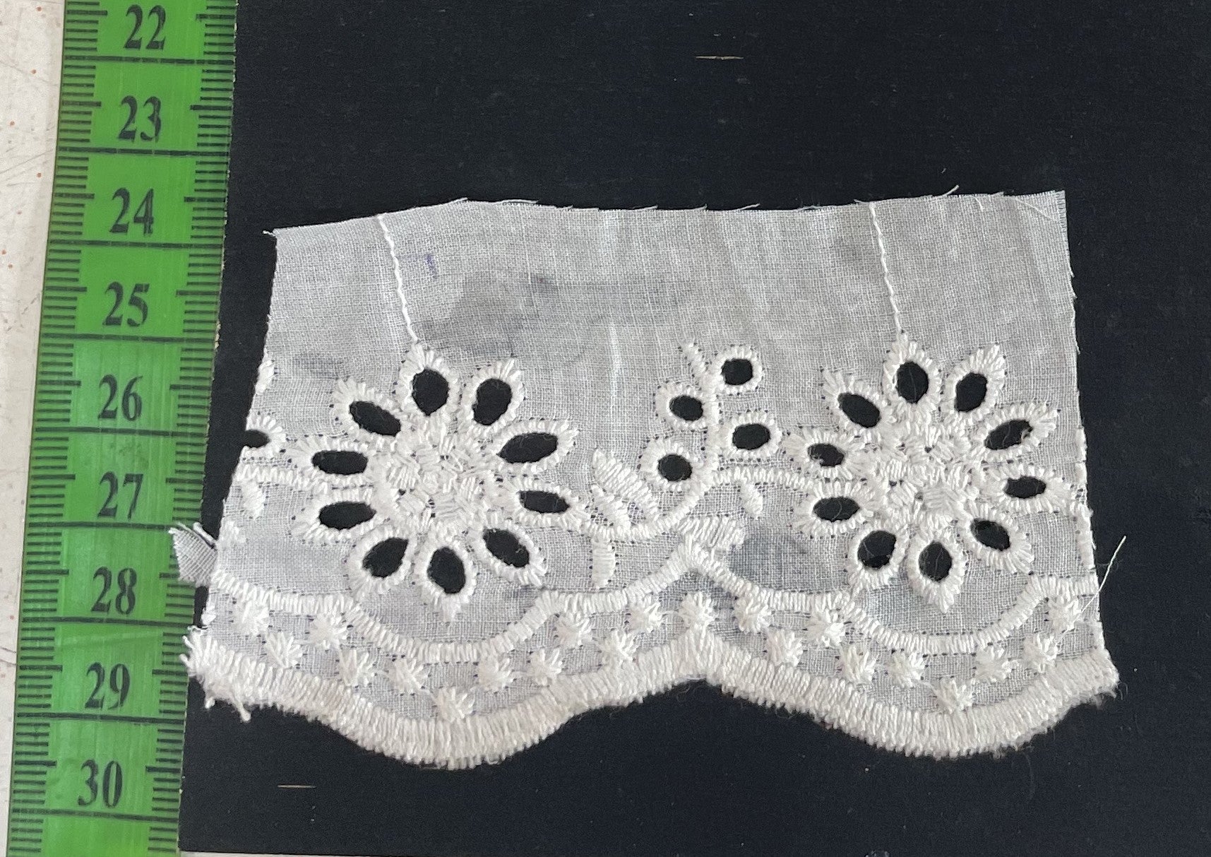 White Cotton Dyeable Schiffli Lace (Sku: S-78)