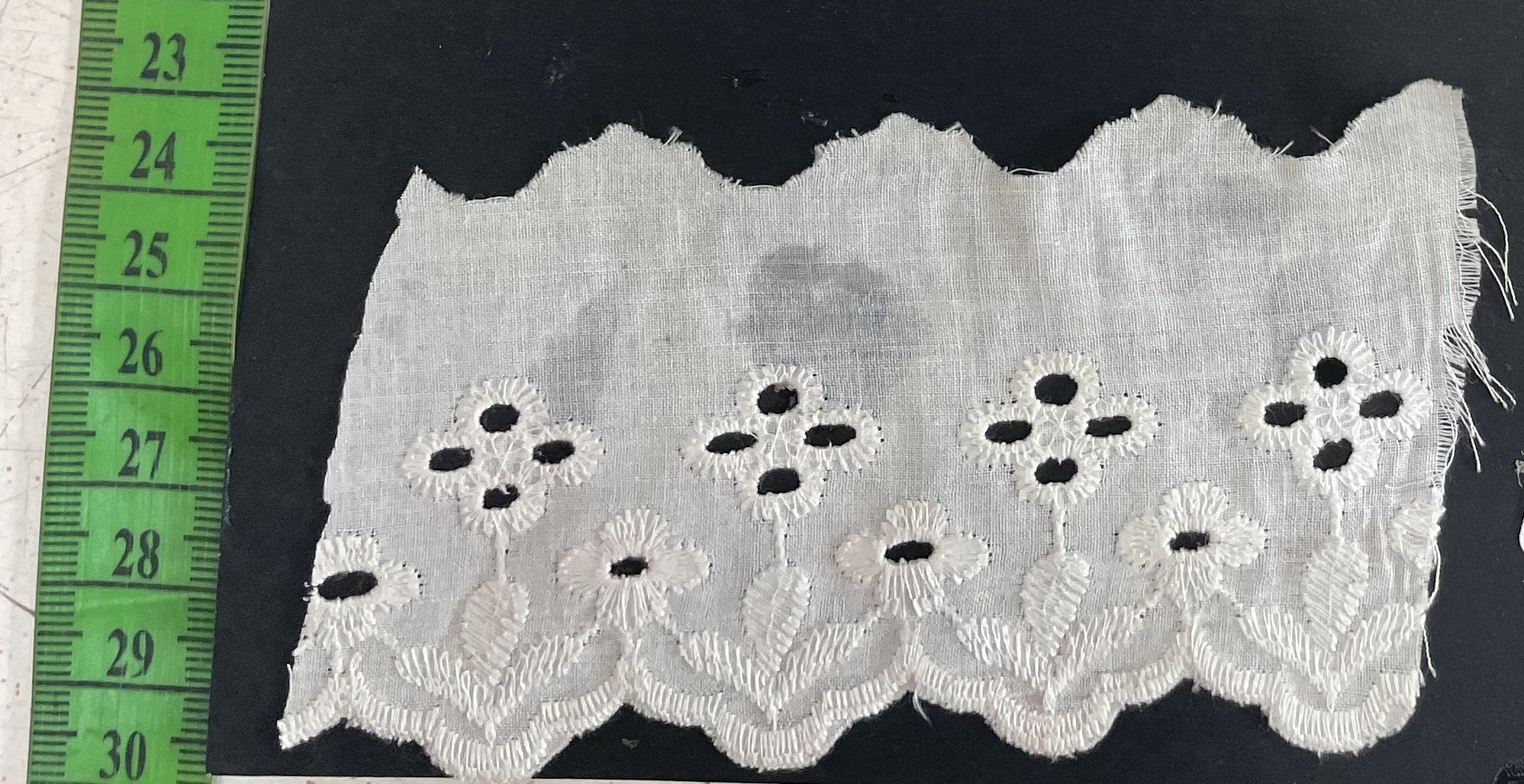 White Cotton Dyeable Schiffli Lace (Sku: S-82)