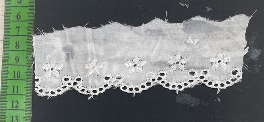 White Cotton Dyeable Schiffli Lace (Sku: S-84)