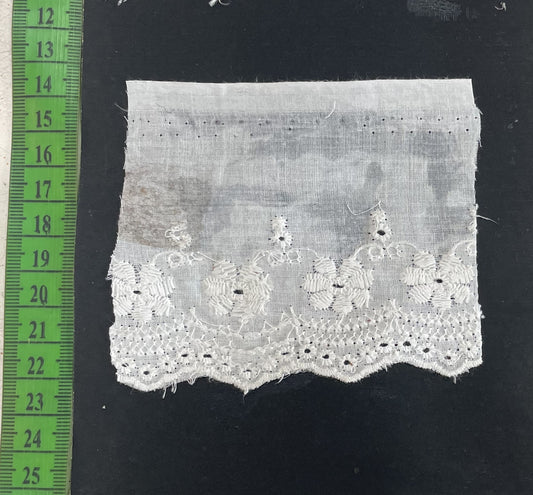 White Cotton Dyeable Schiffli Lace (Sku: S-85)