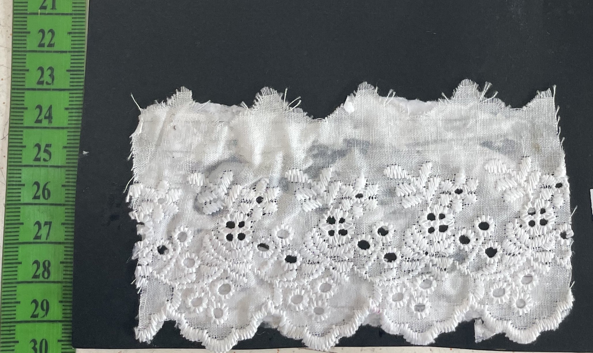 White Cotton Dyeable Schiffli Lace (Sku: S-89)