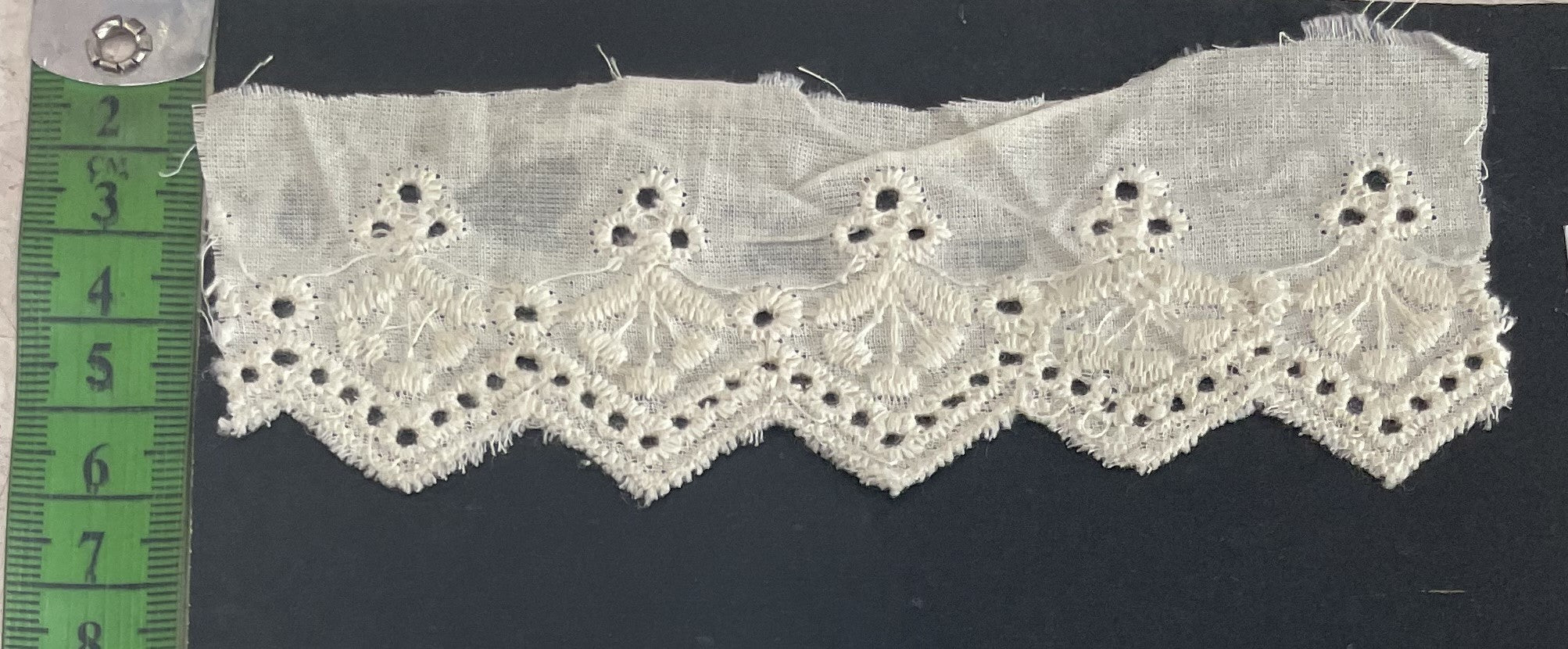 White Cotton Dyeable Schiffli Lace (Sku: S-90)