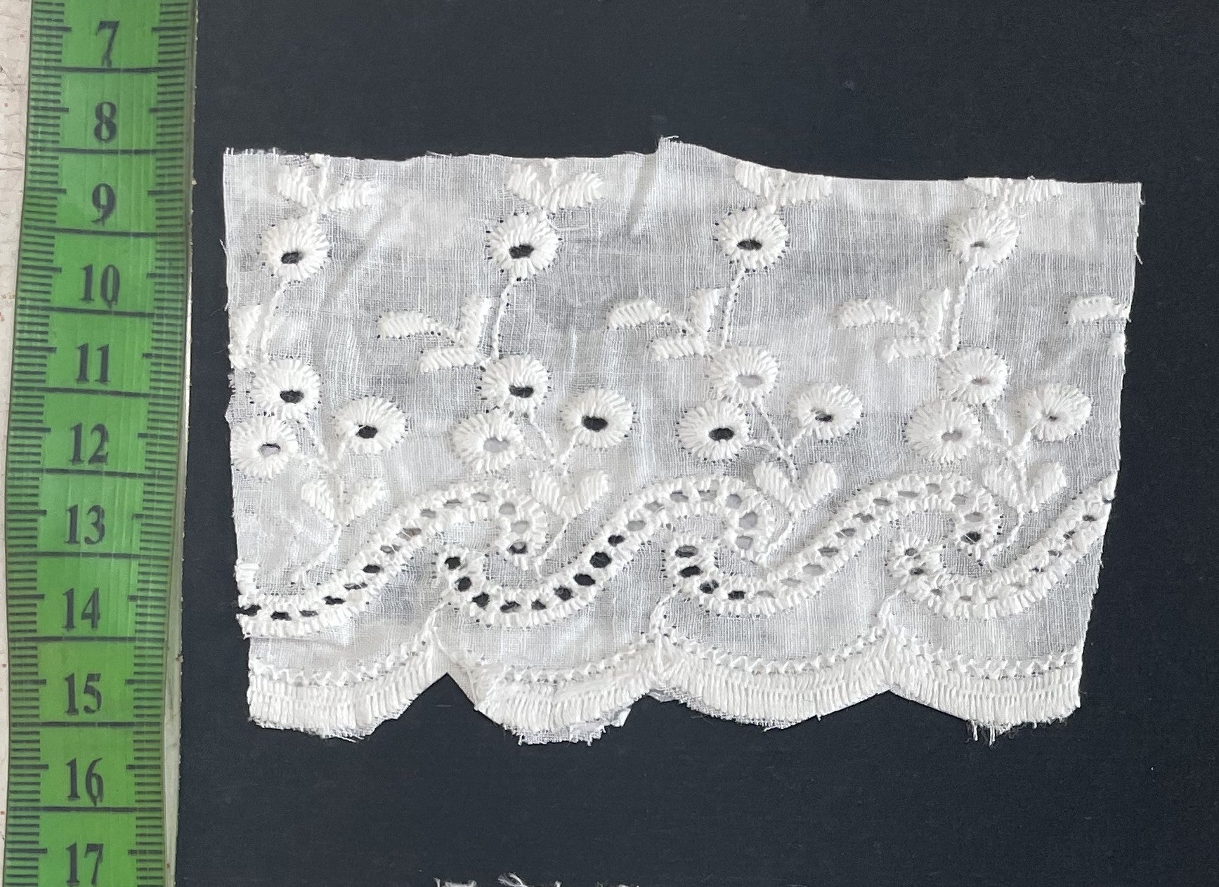 White Cotton Dyeable Schiffli Lace (Sku: S-91)