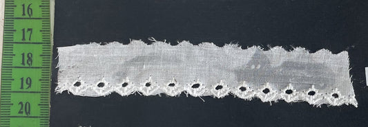 White Cotton Dyeable Schiffli Lace (Sku: S-92)